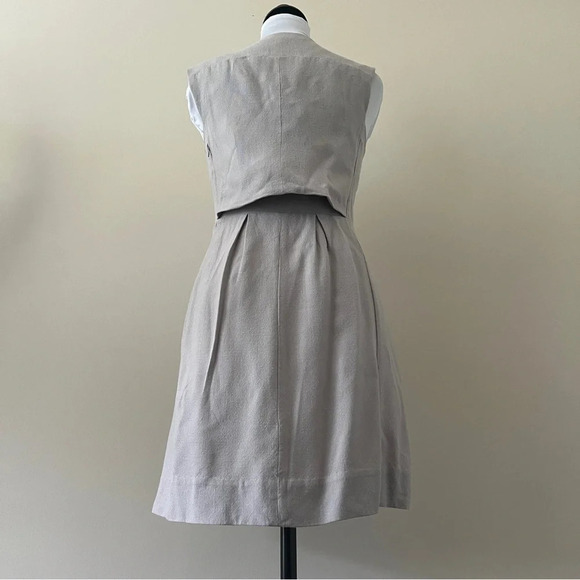 Diane Von Furstenberg DVF Fumi Tan Grey Poplin Shift Dress Women’s Size 4 - Picture 10 of 12